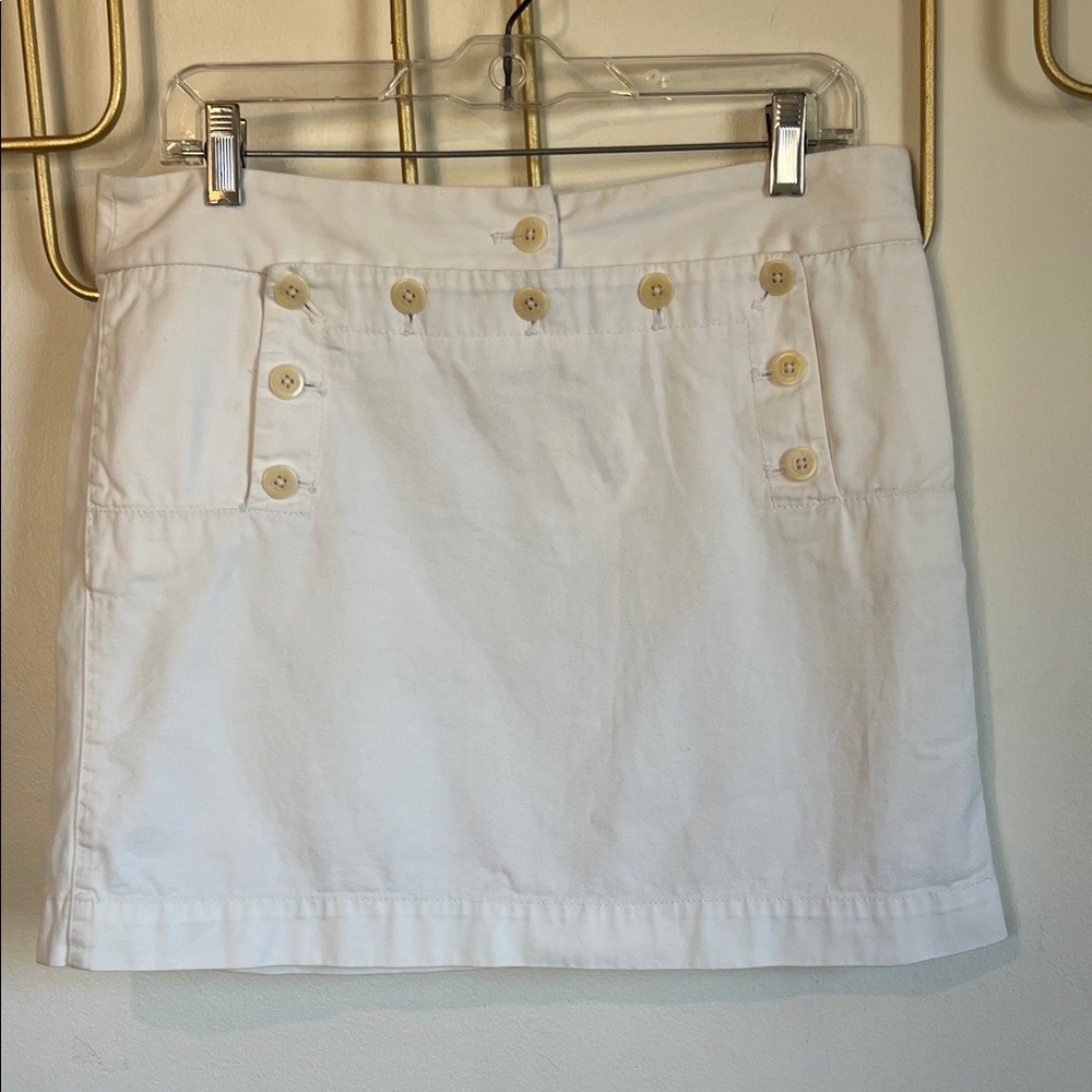 J. Crew Classic Twill Chino Button-Accent Mini Skirt